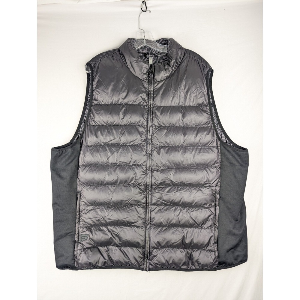 Fabletics Elliot Puffer Vest Womens 4X Black/Marbled Zebra‎ Full Zip